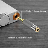 Geekria 3.5mm (1/8") Stereo Male to 2.5mm Balanced Female Headphone Plug Adapter, Converts Audio Plug Compatible Player Amplifier Etc.