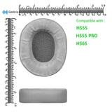 Geekria Comfort Hybrid Velour Replacement Ear Pads for Corsair HS55, HS65 Headphones Ear Cushions, Headset Earpads, Ear Cups Cover Repair Parts (Grey)