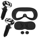 Geekria VR Cover Accessories Set Compatible With Pico Neo 3, Touch Controller Grip Cover, Pico Neo 3 Front Face Protector Cover, Silicone Face Cover with Lens Protective Cover (Black)