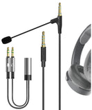 Geekria Boom Mic Headphones Cable Compatible with Skullcandy Hesh 3, Evo, Crusher Evo, Venue Headsets, 3.5mm Jack Nylon Braided Replacement Cord with Boom Microphone for Gaming & Meeting (5.6 ft)