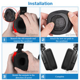 Geekria Sport Cooling-Gel Replacement Ear Pads for Marshall Major, Major II, Major 2 Headphones Ear Cushions, Headset Earpads, Ear Cups Cover Repair Parts (Black)