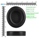 Geekria Elite Sheepskin Replacement Ear Pads for Razer Kraken Pro V2, Kraken 7.1 V2, Stormtrooper/Pewdiepie Edition Headphones Ear Cushions, Headset Earpads, Ear Cups Cover Repair Parts (Black)