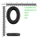 Geekria QuickFit Replacement Ear Pads for Bose QuietComfort 15, QC15, QC2 Headphones Ear Cushions, Headset Earpads, Ear Cups Cover Repair Parts (Black)