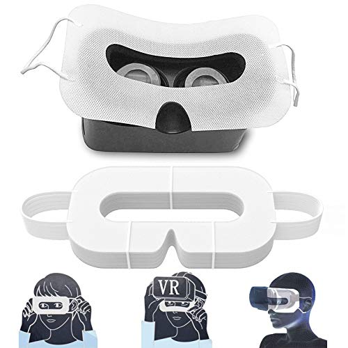 Geekria 100Pcs VR Mask Disposable Face Cover, Disposable Protector for Oculus Quest VR, Prevent Eyes (White)