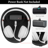 Geekria Elite Charging Headphones Case Compatible with Beats Solo 4, Studio Pro, Sony WH-H800 and More, Replacement Hard Shell Travel Carrying Bag (Black) Without Power Bank
