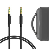 Geekria Audio Cable Compatible with Bose JBL Sony Speaker Cable, (1/8") 3.5mm to 3.5mm Braided Nylon Replacement Stereo Cord (4ft/1.2m)