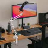 Geekria for Creators Microphone Desk Mount Clamp, Boom Arm Clamps for Adjustable Mic Stand Compatible with Rode PSA1+, TONOR T20, Aokeo AK-35, InnoGear Microphone Arm (White)