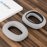 Geekria Comfort Mesh Fabric Replacement Ear Pads for Logitech Zone Vibe 100 Headphones Ear Cushions, Headset Earpads, Ear Cups Cover Repair Parts (Grey)