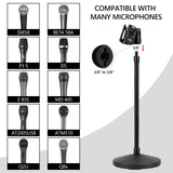 Geekria for Creators Gooseneck Tabletop Microphone Stand with Flexible Arm, Adjustable Desk Mic Holder with Weighted Base, Compatible with Shure SM57/SM58/SM48, AKG D5/D5S/D7