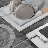 Geekria Audio Cable with Mic Compatible with Sony ULT Wear WH-1000XM5 WH-1000XM4 WH-CH720N Headphones Cable, 3.5mm to 3.5mm Replacement Stereo Cord with Inline Mic and Volume Control (4ft / 1.2m)