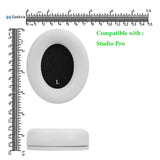 Geekria SNAP Ear Pads Replacement Kit for Beats Studio Pro Headphones, Magnetic Easy Switch Ear Cushions, Exchange Earpads in Seconds, Repair Parts (White Protein Leather, 1 Pair)