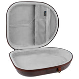 Geekria Shield Headphones Case Compatible with Bang & Olufsen Beoplay H9i, H95, H9, H8, H6, H4, H2 Case, Replacement Hard Shell Travel Carrying Bag with Cable Storage (Dark Brown)
