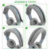 Geekria Flex Fabric Headband Cover Compatible with Beats Solo 3, Solo 2 Headphones, Head Cushion Pad Protector, Replacement Repair Part, Sweat Cover, Easy DIY Installation (Gray)