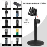 Geekria for Creators Telescoping Tabletop Microphone Stand, Adjustable Desk Mic Holder with Weighted Base, Compatible with TONOR TC-777, TC30, TC20, Shure Sm57, Sm58, SAMSON Q2U