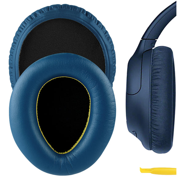 Geekria QuickFit Replacement Ear Pads for Sony WH-CH700N, WH-CH710N, WH-CH720N Headphones Ear Cushions, Headset Earpads, Ear Cups Cover Repair Parts (Blue)