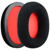 Geekria Comfort Velour Replacement Ear Pads for HyperX Cloud III Cloud 3 Cloud II Gaming Cloud Flight Cloud Flight S Cloud Stinger Cloud Alpha Alpha S Headphones Ear Cushions (Black Red)