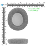 Geekria Comfort Mesh Fabric Ear Pads for Skullcandy Crusher ANC 2 Headphones Ear Cushions, Headset Earpads, Ear Cups Cover Repair Parts (Grey)