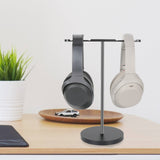 Geekria Aluminum Alloy Dual Headphones Stand for Over-Ear Headphones, Gaming Headset Holder, Desk Display Hanger with Solid Heavy Base Compatible with Beats, Bose, SONY, AKG, ATH (Black)