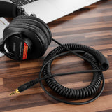 Geekria Audio Cable Replacement Compatible with Sony MDR-7506 7509 V6 V600 V700 V900 Headphones Coiled Repair Cable / Spring Replacement Cord (Black 3.8ft)