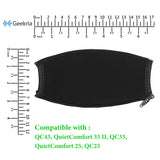 Geekria Flex Fabric Headband Cover Compatible with Bose QC45 QuietComfort 35 II, QC35, QC25 Headphones, Replacement Repair Part, Sweat Cover (Black)