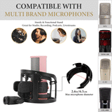 Geekria for Creators Microphone Shock Mount, Mic Anti-Vibration Suspension Adapter Clamp Compatible with Rode NT1, NT1-A, K2, XDM-100, CAD Audio GXL1800 Mic Holder Clip (Black / Plastic)