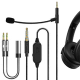 Geekria Boom Mic Headphones Cable Compatible with Bose QC Ultra/SE/45, 700, 2.5mm Jack Nylon Braided Replacement Cord with Boom Microphone for Gaming & Meeting (5.6ft)