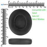 Geekria QuickFit Replacement Ear Pads for Beats Solo 3 (A1796), Solo 3.0 Wireless On-Ear Headphones Ear Cushions, Headset Earpads, Ear Cups Cover Repair Parts (Black)