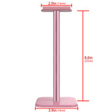 Geekria Aluminum Alloy Headphone Stand for Over-Ear Headphones, Gaming Headset Holder, Desk Display Hanger with Solid Heavy Base Compatible with Beats SoloPro, Bose QC35 (Pink)