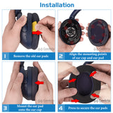 Geekria Sport Cooling-Gel Replacement Ear Pads for SONY WH-XB910N Headphones Ear Cushions, Headset Earpads, Ear Cups Cover Repair Parts (Blue)