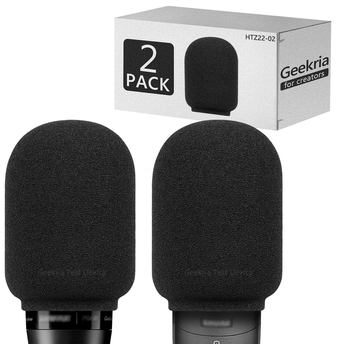 Geekria for Creators Foam Windscreen Compatible with Shure SM7B, PGA27,  SM27 Microphone Antipop Foam Cover, Mic Wind Cover, Sponge Foam Filter  (Black 