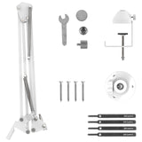 Geekria for Creators Microphone Arm Compatible with AKG Lyra Ultra-HD, P120, P220, C214 Mic Boom Arm with Tabletop Flange Mount, Suspension Stand, Mic Scissor Arm, Desk Mount Holder (White)