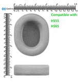 Geekria Comfort Mesh Fabric Replacement Ear Pads for Corsair HS65, HS55 Headphones Ear Cushions, Headset Earpads, Ear Cups Cover Repair Parts (Grey)