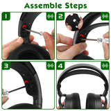 Geekria Silicone Replacement Headband Pad Compatible with Audeze Maxwell Wireless Gaming Headphones, Repair Part (Black)