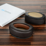 Geekria QuickFit Replacement Ear Pads for Sennheiser Momentum 2.0 Over-Ear Headphones Ear Cushions, Headset Earpads, Ear Cups Cover Repair Parts (Dark Brown)