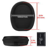 Geekria Shield Headphones Case Compatible with Grado SR325e, SR225x, SR125, SR80, SR60, RS2, RS1, PS2000e Case, Replacement Hard Shell Travel Carrying Bag with Cable Storage (Black)