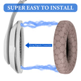 Geekria SNAP Magnetic Ear Pads for Beats Studio 3 Wireless, Studio 2 Wireless, Studio 2 Wire Easy Switch Ear Cushions, Exchange Earpads in Seconds (Grid Brown, 1 Pair)