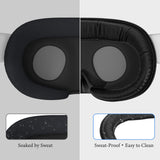 Geekria VR Facial Interface & Face Cover Pad Compatible with Meta Quest 3, Sweat-Proof PU Foam Cushion, Accessory Set with Anti-Leakage Light Nose Pad and Lens Protector, Air-Circulation Design