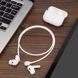 Geekria Wireless Earphone Magnetic Anti-Lost Strap Accessories, Soft Silicone Sport Earphones Anti-Lost Strap, Lanyard, Compatible with Airpods Full Range, SAMSUNG, Anker Soundcore (White/2 Pack)
