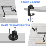 Geekria for Creators Microphone Arm Compatible with Shure MV88+, SM7B, MV7, SM58, SM57, Mic Boom Arm Mount Adapter with Tabletop Flange Mount, Suspension Stand, Mic Scissor Arm, Desk Mount Holder