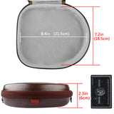 Geekria Shield Headphones Case Compatible with Bang & Olufsen Beoplay H9i, H95, H9, H8, H6, H4, H2 Case, Replacement Hard Shell Travel Carrying Bag with Cable Storage (Dark Brown)