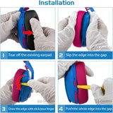 Geekria Comfort Mesh Fabric Replacement Ear Pads for Logitech G435 G335 Headphones Ear Cushions, Headset Earpads, Ear Cups Cover Repair Parts (Blue)