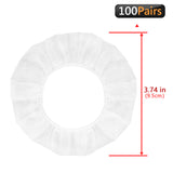 Geekria 100 Pairs Disposable Headphones Ear Cover for Over-Ear Headset Earcup, Stretchable Sanitary Ear Pads Cover, Hygienic Ear Cushion Protector (M / White)