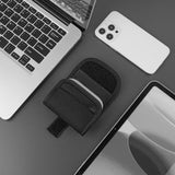 Geekria Earbuds Pouch with Belt Loop Compatible with Skullcandy Push Active True Wireless Earbuds, Cover with Clip Holder for Bag Strap (Black)