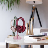 Geekria Aluminum Alloy Dual Headphones Stand for Over-Ear Headphones, Gaming Headset Holder, Desk Display Hanger with Solid Heavy Base Compatible with Bose, Beats, Sony, AKG, ATH, JBL (Rose Gold)