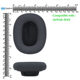 Geekria Comfort Mesh Fabric Replacement Ear Pads Compatible with Apple AirPods MAX (A2096), AirPods MAX2 (A3184) Headphones, Ear Cushions, Repair Parts (Midnight)