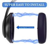 Geekria SNAP Ear Pads Replacement Kit for Beats Studio Pro Headphones, Magnetic Easy Switch Ear Cushions, Exchange Earpads in Seconds (Blue Protein Leather, 1 Pair)