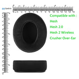 Geekria Comfort Velour Replacement Ear Pads for Skullcandy Hesh, Hesh 2.0, Hesh 2 Wireless, Crusher Over-Ear Headphones Ear Cushions, Headset Earpads, Ear Cups Cover Repair Parts (Black)