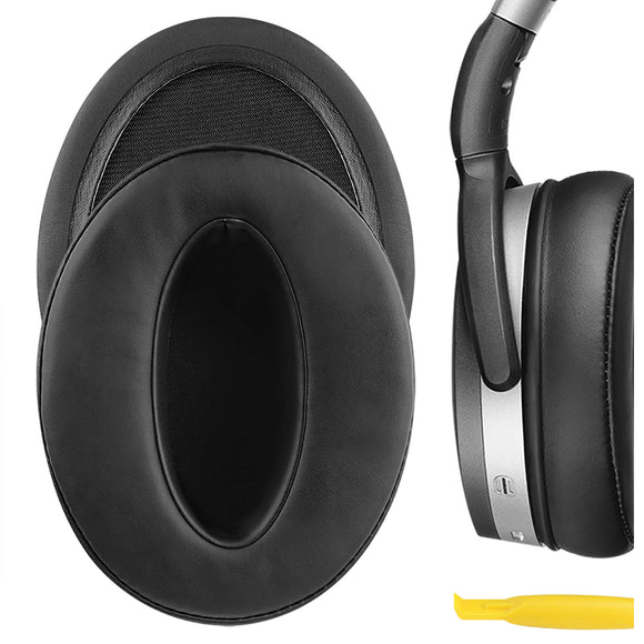 Geekria QuickFit Replacement Ear Pads for Sennheiser HD4.50BT, HD4.50BTNC, HD4.40BT, HD4.30G, HD4.20S, HD458BT, HD450, HD450BT, HD400S, HD350BT Headphones Ear Cushions, Headset Earpads (Black)