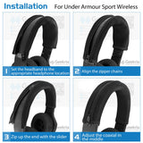 Geekria Flex Fabric Headband Cover Compatible with JBL Under Armour Sport Wireless, UA Sport Wireless Train On-Ear Headphones, Replacement Repair Part (Black)
