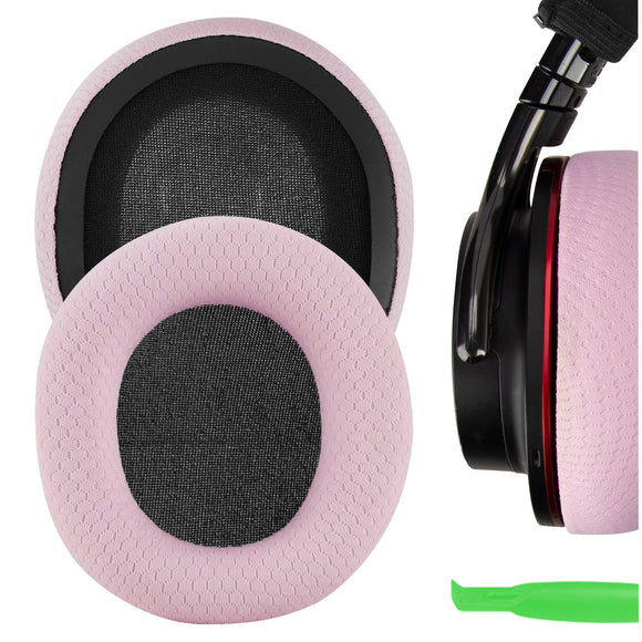 Geekria NOVA Mesh Fabric Replacement Ear Pads for Sony MDR-1ABT, MDR-1RBT, MDR-1RNC Headphones Ear Cushions, Headset Earpads, Ear Cups Cover Repair Parts (Pink)